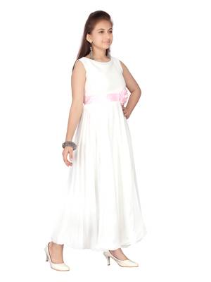 White plain georgette kids-girl-gowns 2