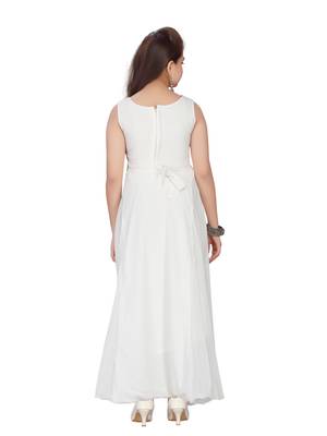 White plain georgette kids-girl-gowns 4