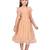 Orange hand woven net kids-frocks