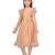 Orange hand woven net kids-frocks