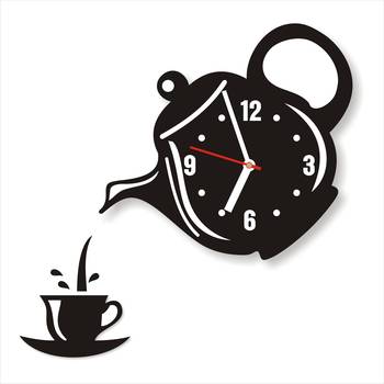 Fashion Kreza Acrylic Kettle Shape Wall Clock 1