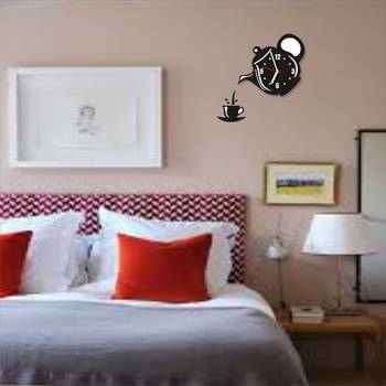 Fashion Kreza Acrylic Kettle Shape Wall Clock 4