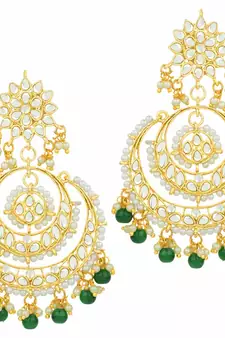 Traditional Handcrafted Beaded Big Chandbali Earrings For Women/Girls 
