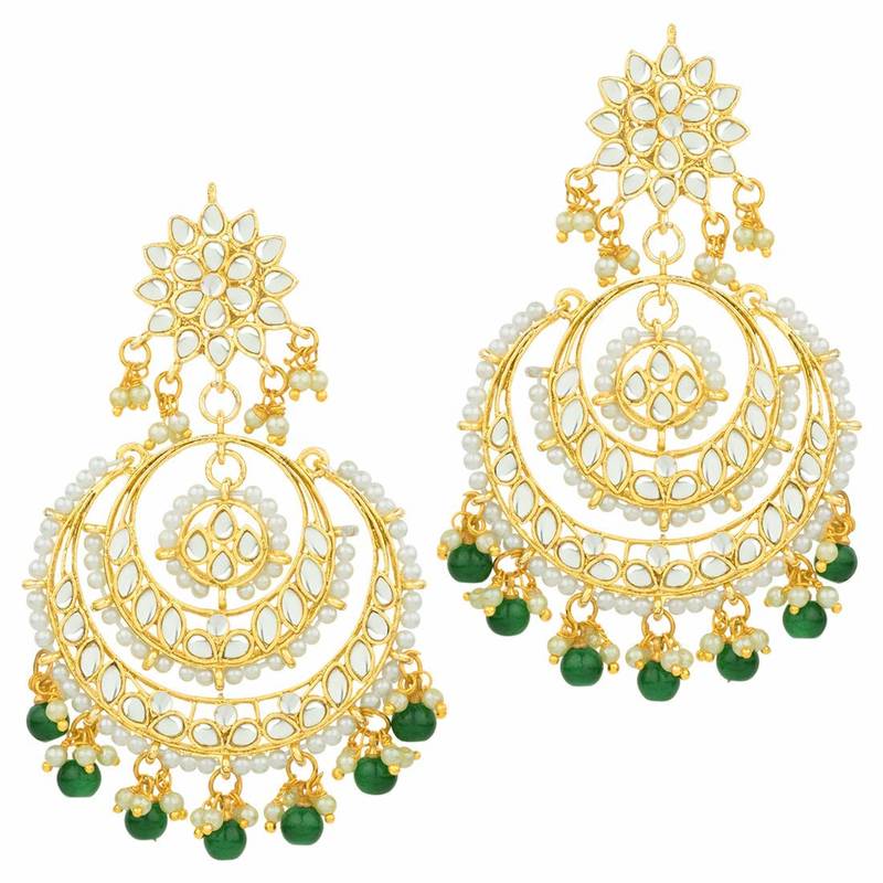 Traditional Handcrafted Beaded Big Chandbali Earrings For Women/Girls 