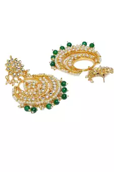 Traditional Handcrafted Beaded Big Chandbali Earrings For Women/Girls 
