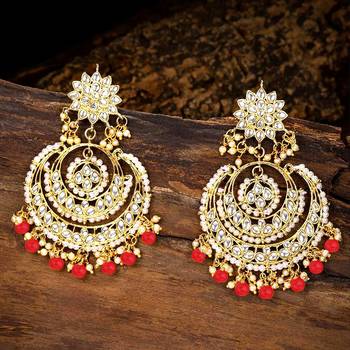 Traditional Handcrafted Beaded Big Chandbali Earrings For Women/Girls  2