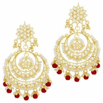 Traditional Handcrafted Beaded Big Chandbali Earrings For Women/Girls  3