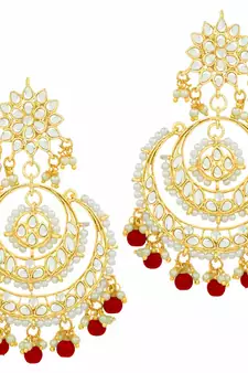 Traditional Handcrafted Beaded Big Chandbali Earrings For Women/Girls 