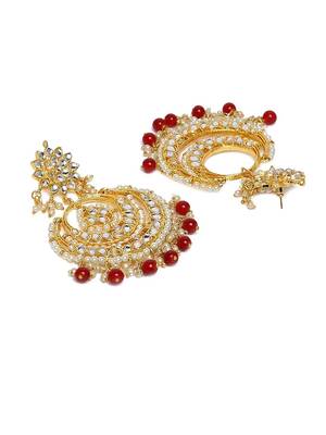 Traditional Handcrafted Beaded Big Chandbali Earrings For Women/Girls  4