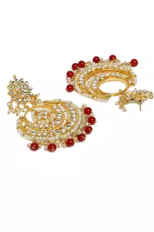 Traditional Handcrafted Beaded Big Chandbali Earrings For Women/Girls 