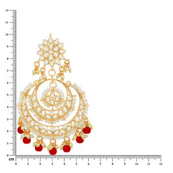 Traditional Handcrafted Beaded Big Chandbali Earrings For Women/Girls  5
