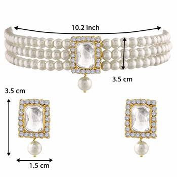 Traditional Handcrafted Beaded Emerald Choker with Earrings For Women/Girls  5