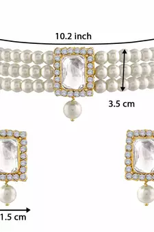 Traditional Handcrafted Beaded Emerald Choker with Earrings For Women/Girls 