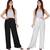 Women's Rayon Pant Palazzo Combo (Free Size )Black&White