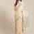 Beige Colored Silver Border Cotton Linen Saree With Blouse Piece