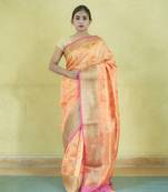 Hand loom Linen Silk Traditional Hand-Dyed Jaal