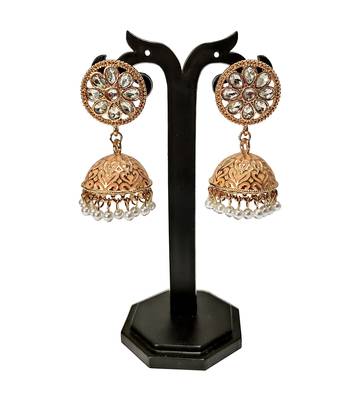 Orange pearl earrings 1