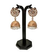 Orange pearl earrings