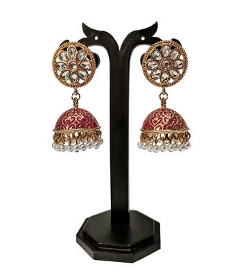 Purple pearl earrings 1