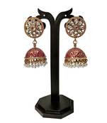 Purple pearl earrings