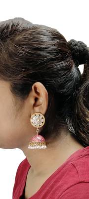 Purple pearl earrings 2