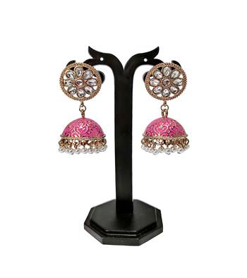 Pink pearl earrings 1