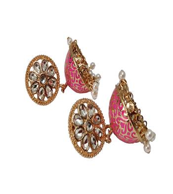 Pink pearl earrings 2