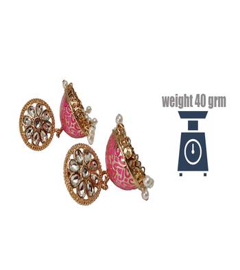 Pink pearl earrings 4