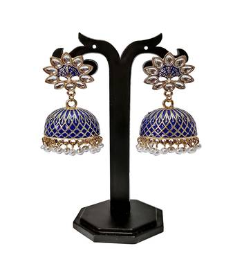 Blue pearl earrings 1