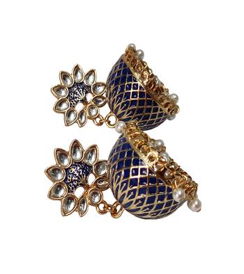 Blue pearl earrings 2