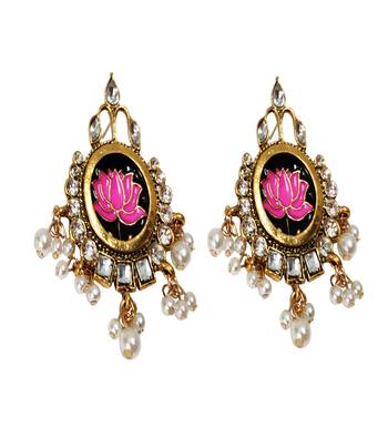Pink pearl earrings 2