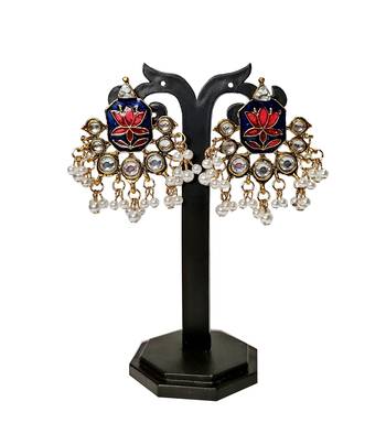 Blue pearl earrings 1