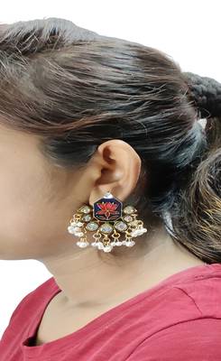 Blue pearl earrings 2