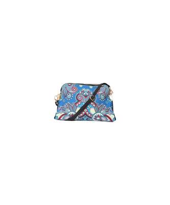 Morus Blue Printed Pu Leather Sling Bag For Women 1