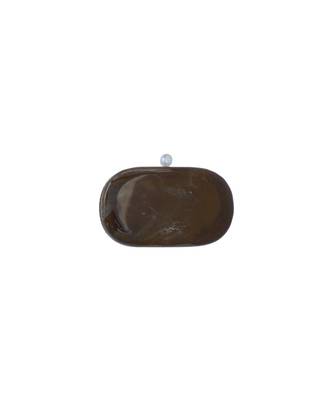 Morus Designer Resin Brown Studded Clutch For Women 2