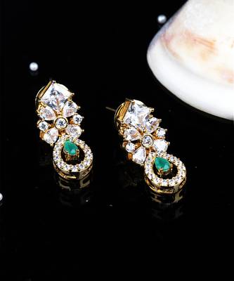 Gold Plated American Diamond Earrings 1