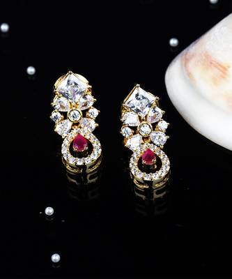 Gold Plated American Diamond Earrings 1