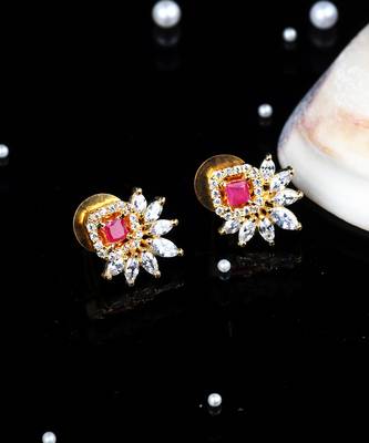 Gold Plated American Diamond Earrings 1