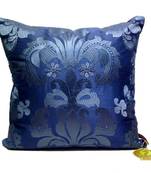 Blue Damask Patterned Cushion Cover