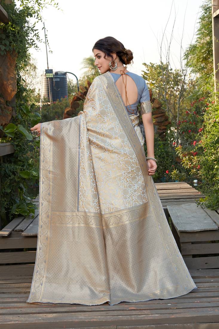 white banarasi sares