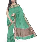 Green woven pure cotton  silk sarees saree with blouse