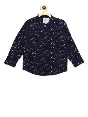 Blue printed cotton kids-tops 1