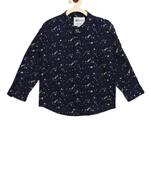Blue printed cotton kids-tops