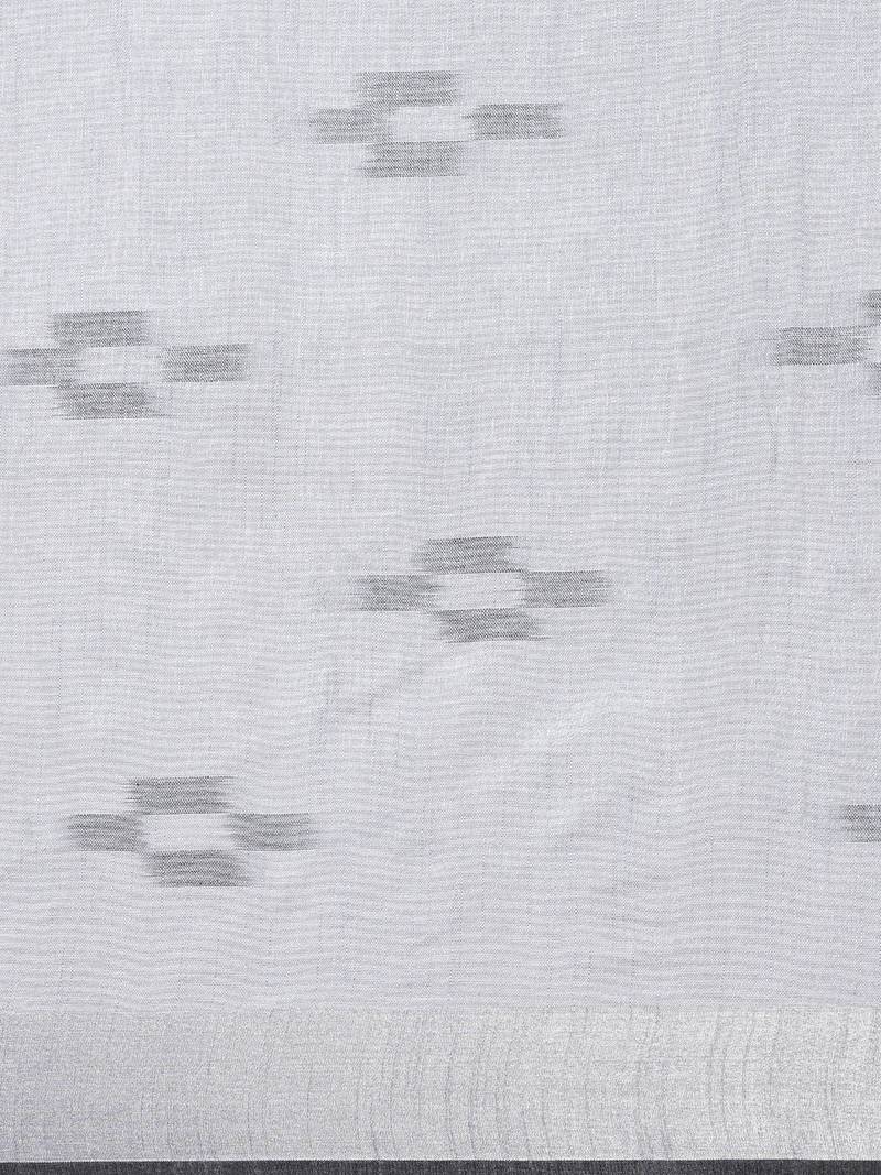 CLASSICATE from the house of The Chennai Silks  Silver Ikat Design Pure Linen Saree With Running Blouse