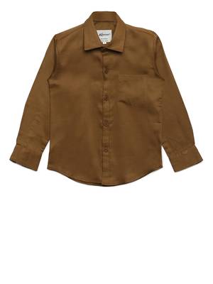 Brown plain cotton kids-tops 1