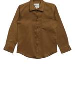 Brown plain cotton kids-tops