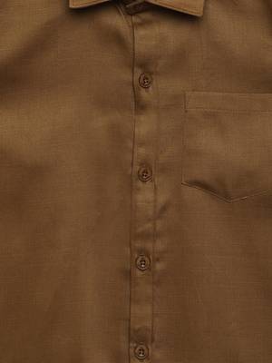 Brown plain cotton kids-tops 3