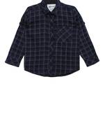 Blue plain cotton kids-tops