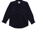 Blue plain cotton kids-tops