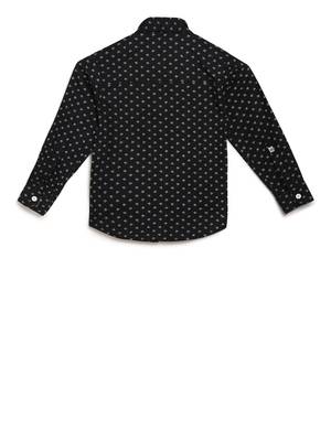 Black printed cotton kids-tops 2